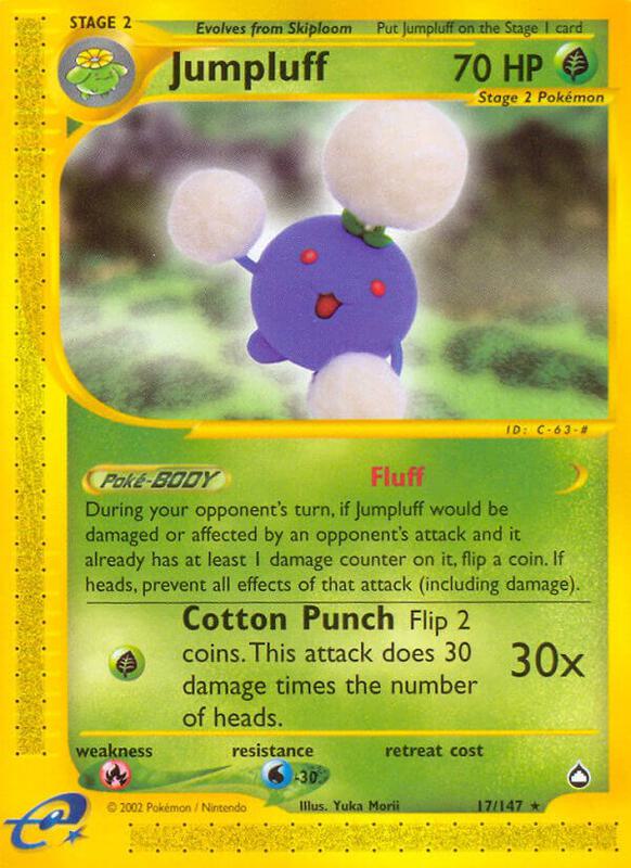 Jumpluff Pokemon card from Aquapolis