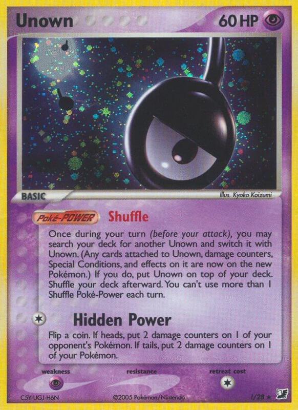 Unown (!) Pokemon card from Unseen Forces