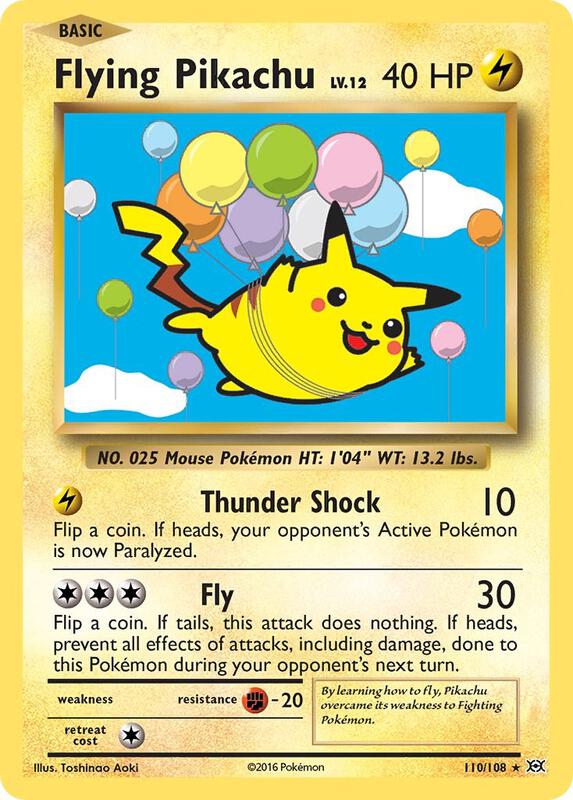 Flying Pikachu Pokemon card from XY - Evolutions