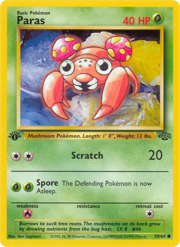 Paras Pokemon card from Jungle