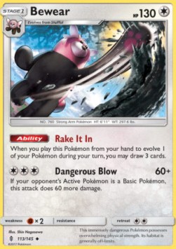 Bewear Pokemon card from Guardians Rising