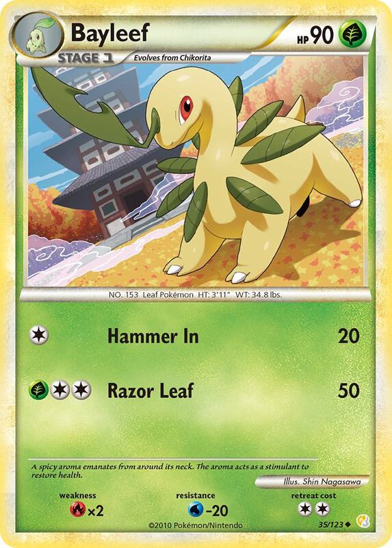 Bayleef Pokemon card from HeartGold SoulSilver