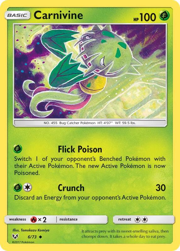 Carnivine Pokemon card from Shining Legends