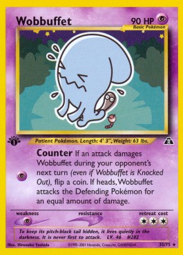Wobbuffet Pokemon card from Neo Discovery