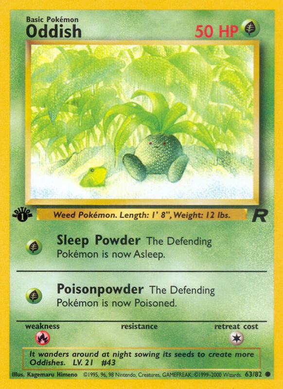 Oddish Pokemon card from Team Rocket