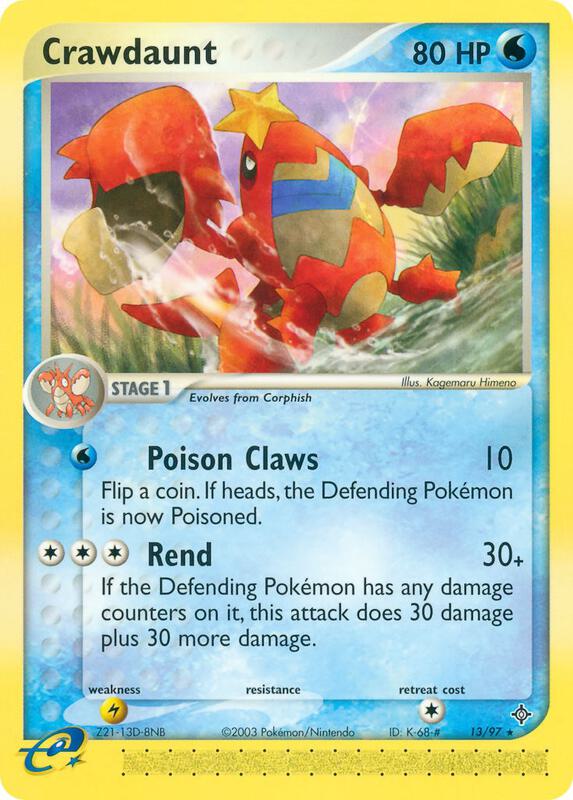 Crawdaunt Pokemon card from Dragon
