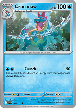 Croconaw Pokemon card from Ascended Heroes