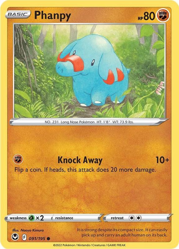 Phanpy Pokemon card from SWSH12: Silver