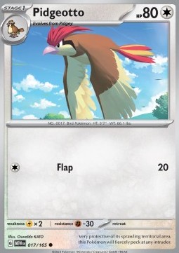 Pidgeotto Pokemon card from 151