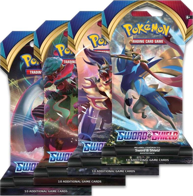 Sword And Shield Base Set Sleeved Booster Pack Art Bundle [Set of 4] Pokemon card from SWSH01: Sword & Shield Base Set