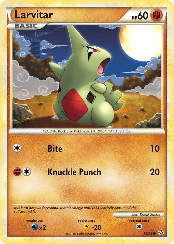Larvitar (51) Pokemon card from Unleashed