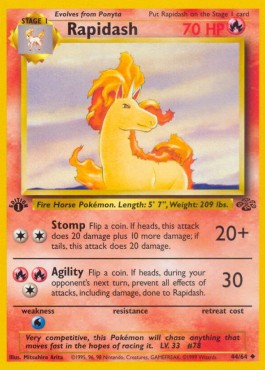 Rapidash Pokemon card from Jungle