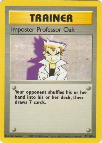 Imposter Professor Oak Pokemon card from Base Set