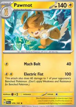 Pawmot Pokemon card from Paldea Evolved