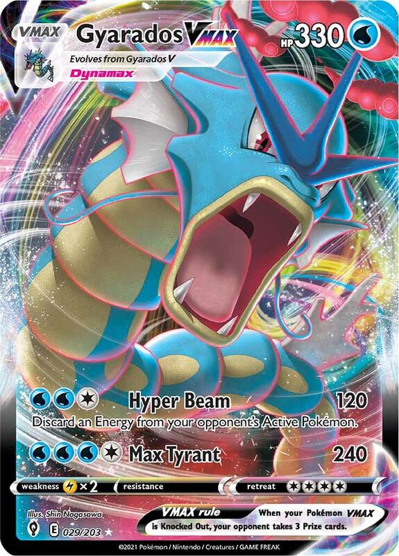 Gyarados VMAX Pokemon card from SWSH07: Evolving Skies