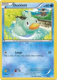 Ducklett (24) Pokemon card from XY Trainer Kit: Pikachu Libre & Suicune