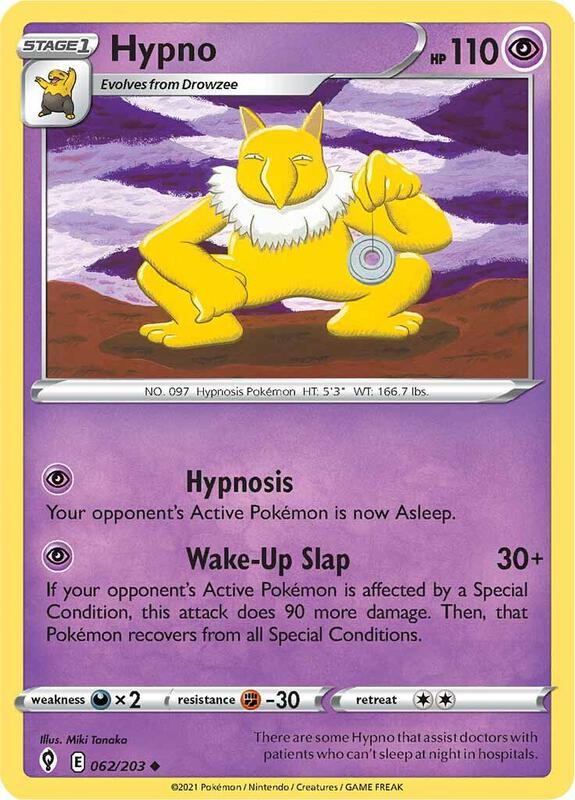Hypno Pokemon card from SWSH07: Evolving Skies