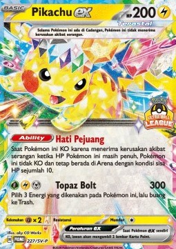 Pikachu ex (SV-P/ID 227) Scarlet & Violet Indonesian Promos