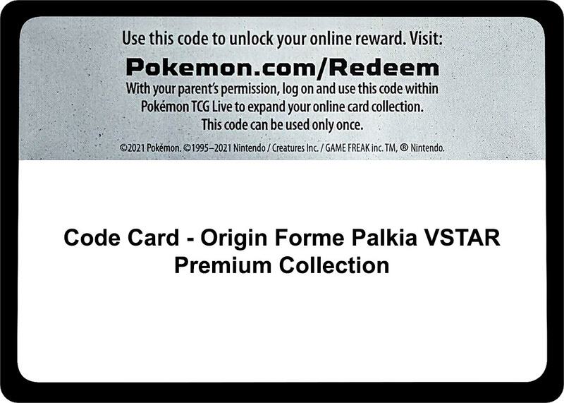 Code Card - Origin Forme Palkia VSTAR Premium Collection Pokemon card from SWSH11: Lost