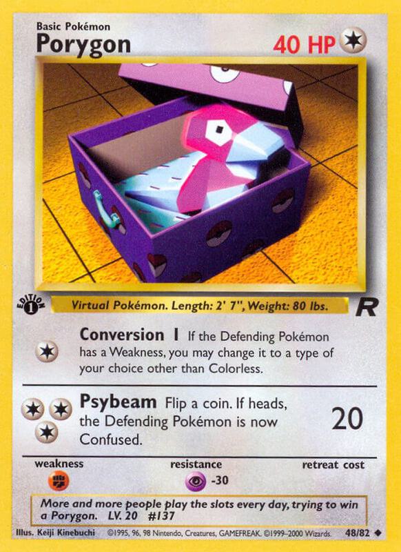 Porygon Pokemon card from Team Rocket