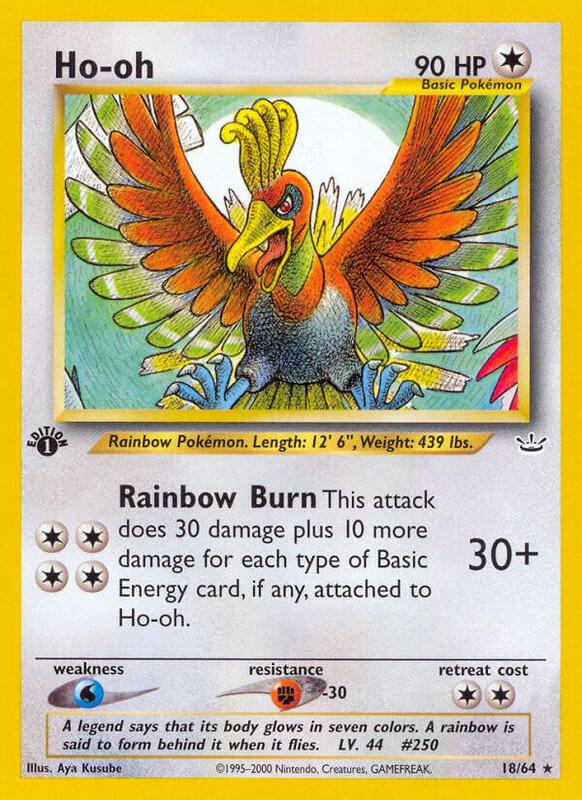 Ho-oh (18) Pokemon card from Neo Revelation