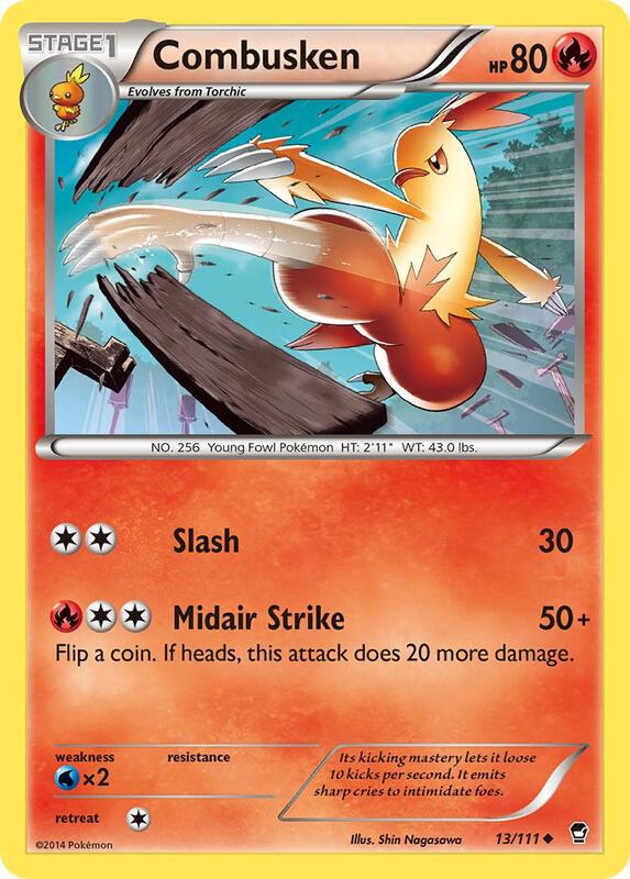 Combusken Pokemon card from XY - Furious Fists