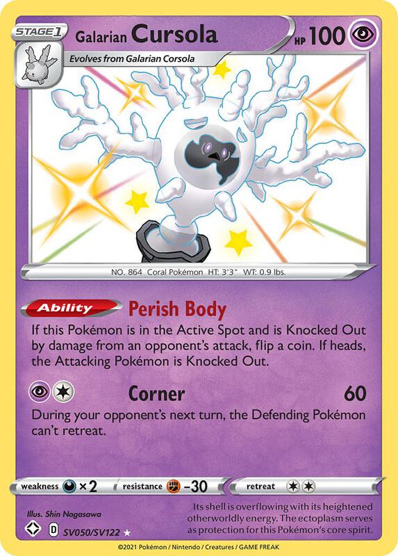 Galarian Cursola Pokemon card from Shining Fates: Shiny Vault