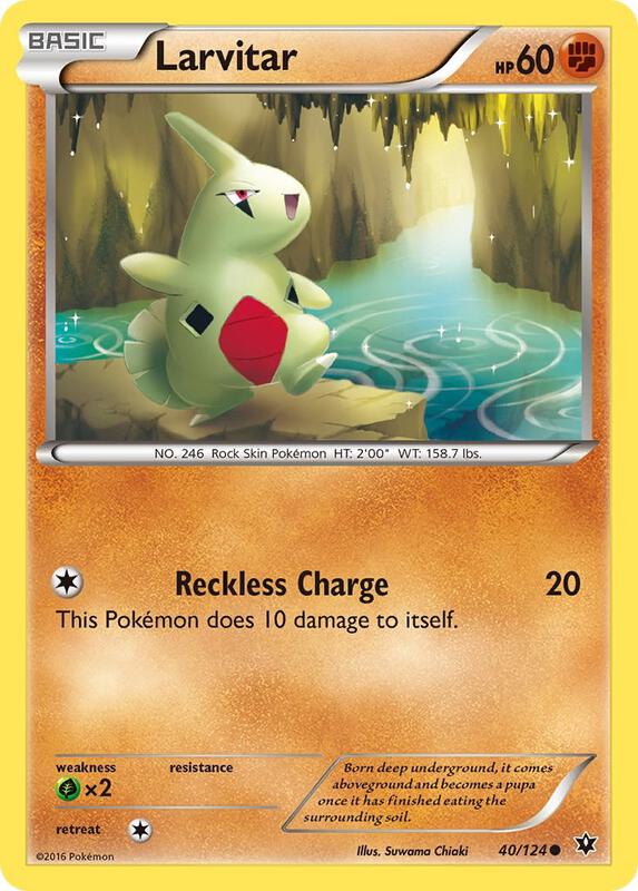 Larvitar (40) Pokemon card from XY - Fates Collide