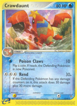 Crawdaunt Pokemon card from EX Dragon