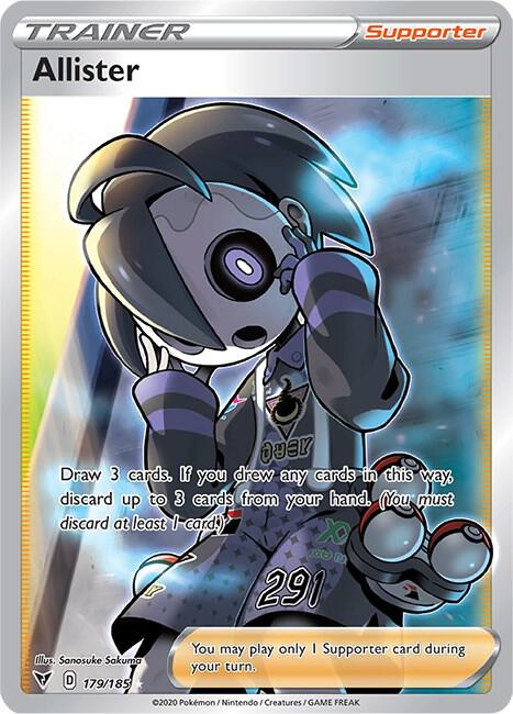 Allister (Full Art) Pokemon card from SWSH04: Vivid