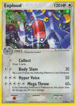 Exploud Pokemon card from EX Emerald