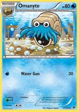 Omanyte Pokemon card from Fates Collide