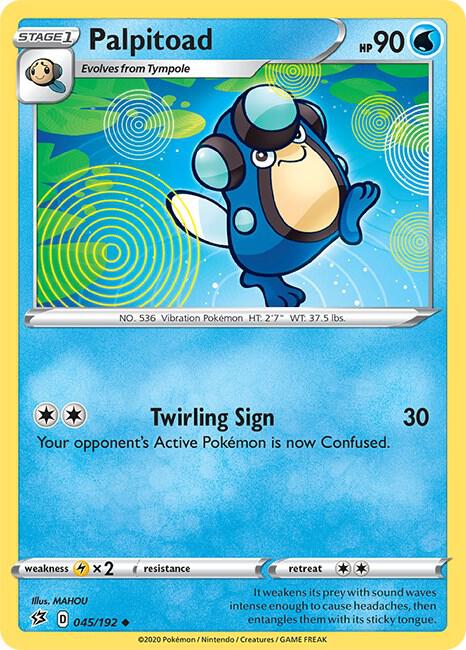 Palpitoad Pokemon card from SWSH02: Rebel Clash