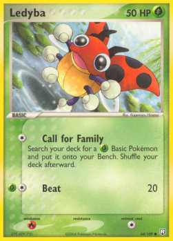 Ledyba Pokemon card from EX Team Rocket Returns