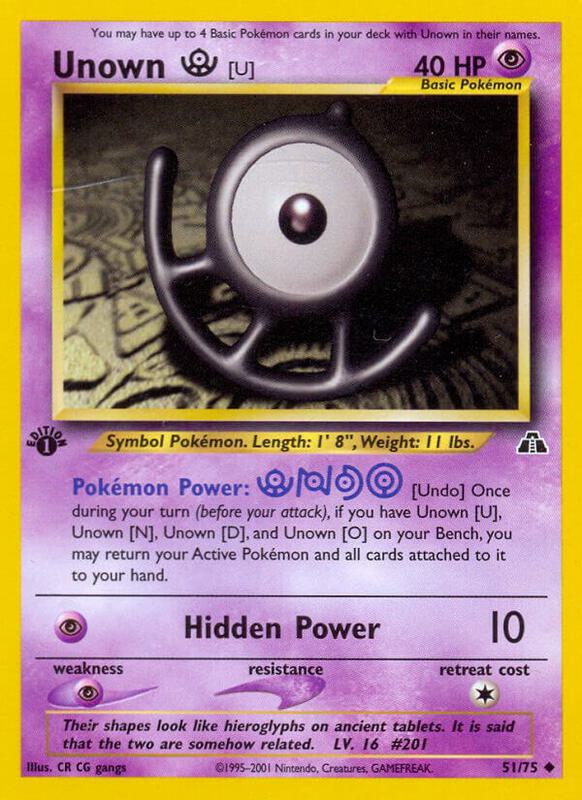 Unown [U] Pokemon card from Neo Discovery