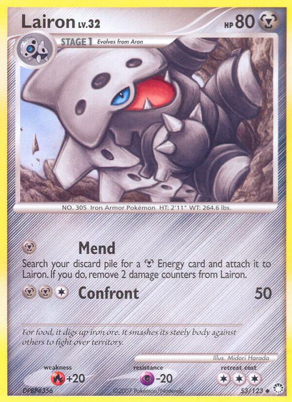 Lairon Pokemon card from Mysterious Treasures