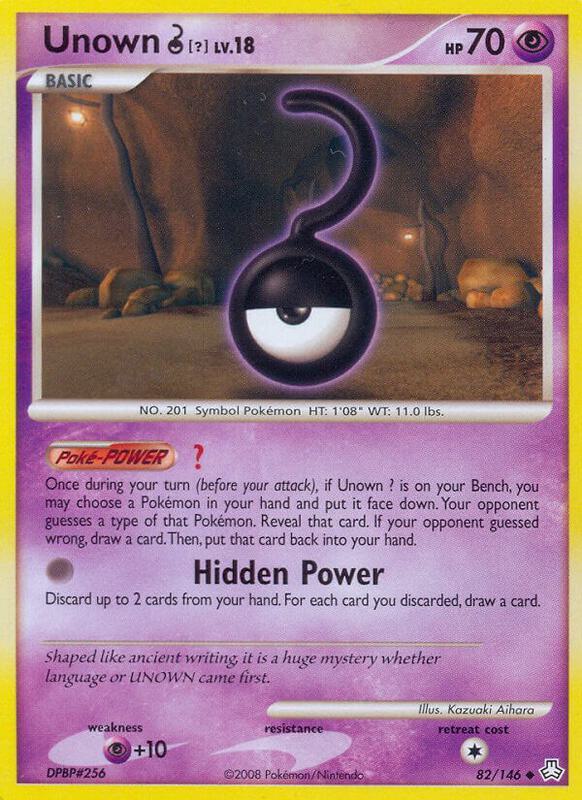 Unown (?) Pokemon card from Legends Awakened