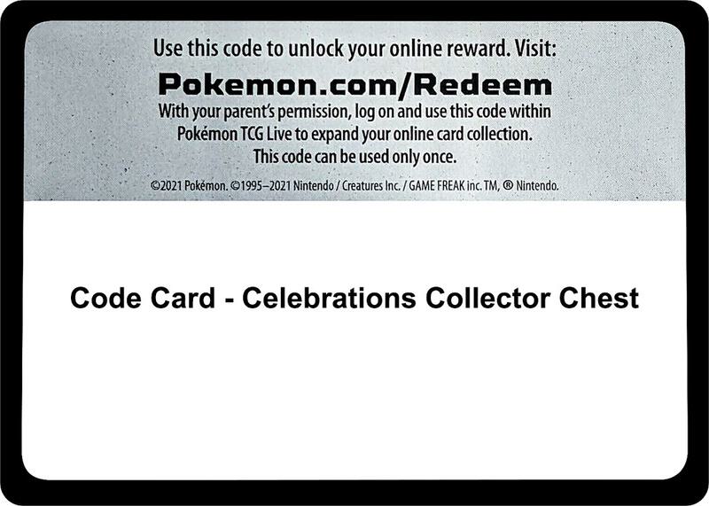 Code Card - Celebrations Collector Chest Pokemon card from Celebrations