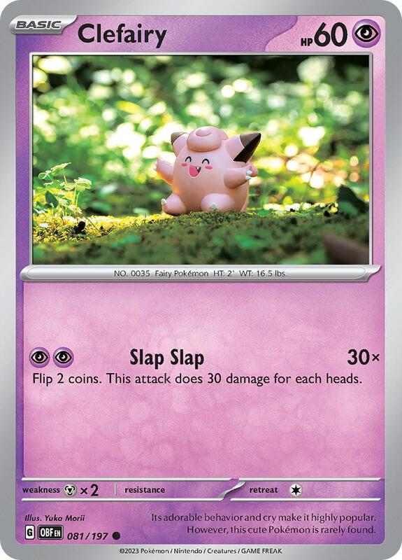 Clefairy Pokemon card from SV03: Obsidian Flames