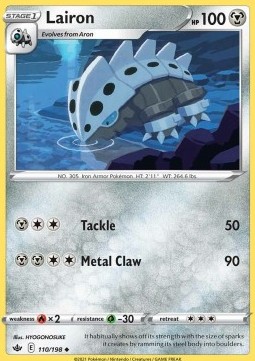 Lairon Pokemon card from Chilling Reign