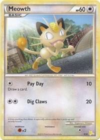 Meowth (#4) Pokemon card from HGSS Trainer Kit: Gyarados & Raichu