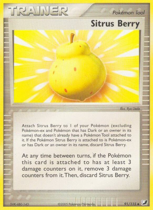 Sitrus Berry Pokemon card from Unseen Forces