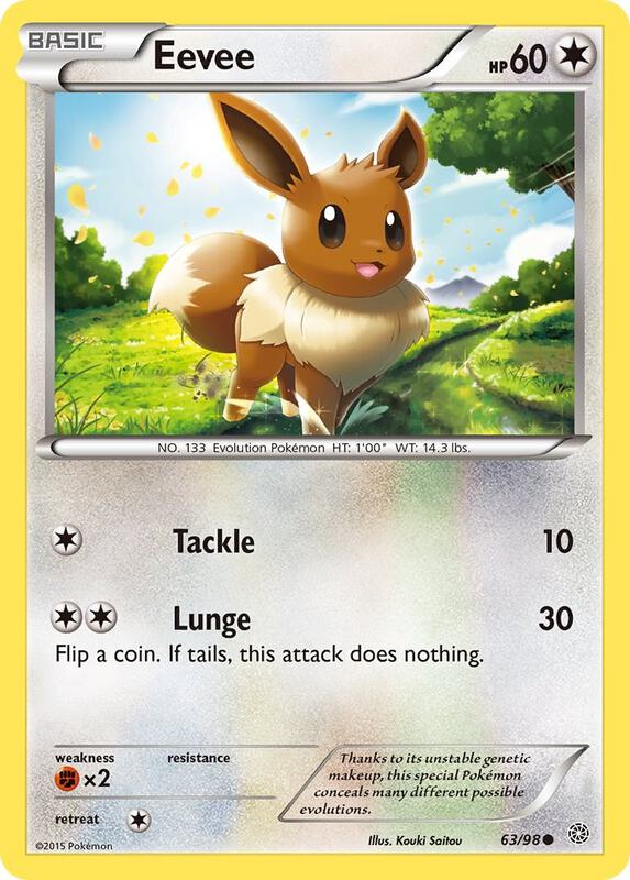 Eevee Pokemon card from XY - Ancient Origins