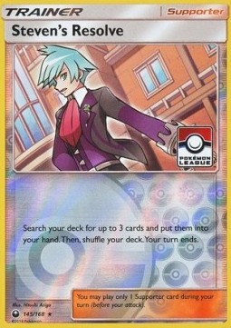 Steven's Resolve Pokemon card from Celestial Storm