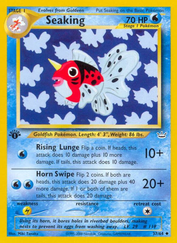 Seaking Pokemon card from Neo Revelation