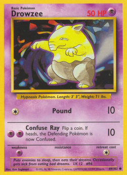 Drowzee Pokemon card from Base Set