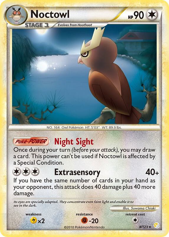 Noctowl Pokemon card from HeartGold SoulSilver