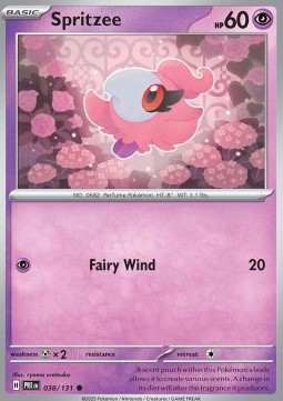 Spritzee (Holo) Pokemon card from Prismatic Evolutions