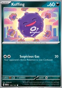 Koffing Pokemon card from 151