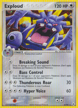 Exploud Pokemon card from EX Hidden Legends